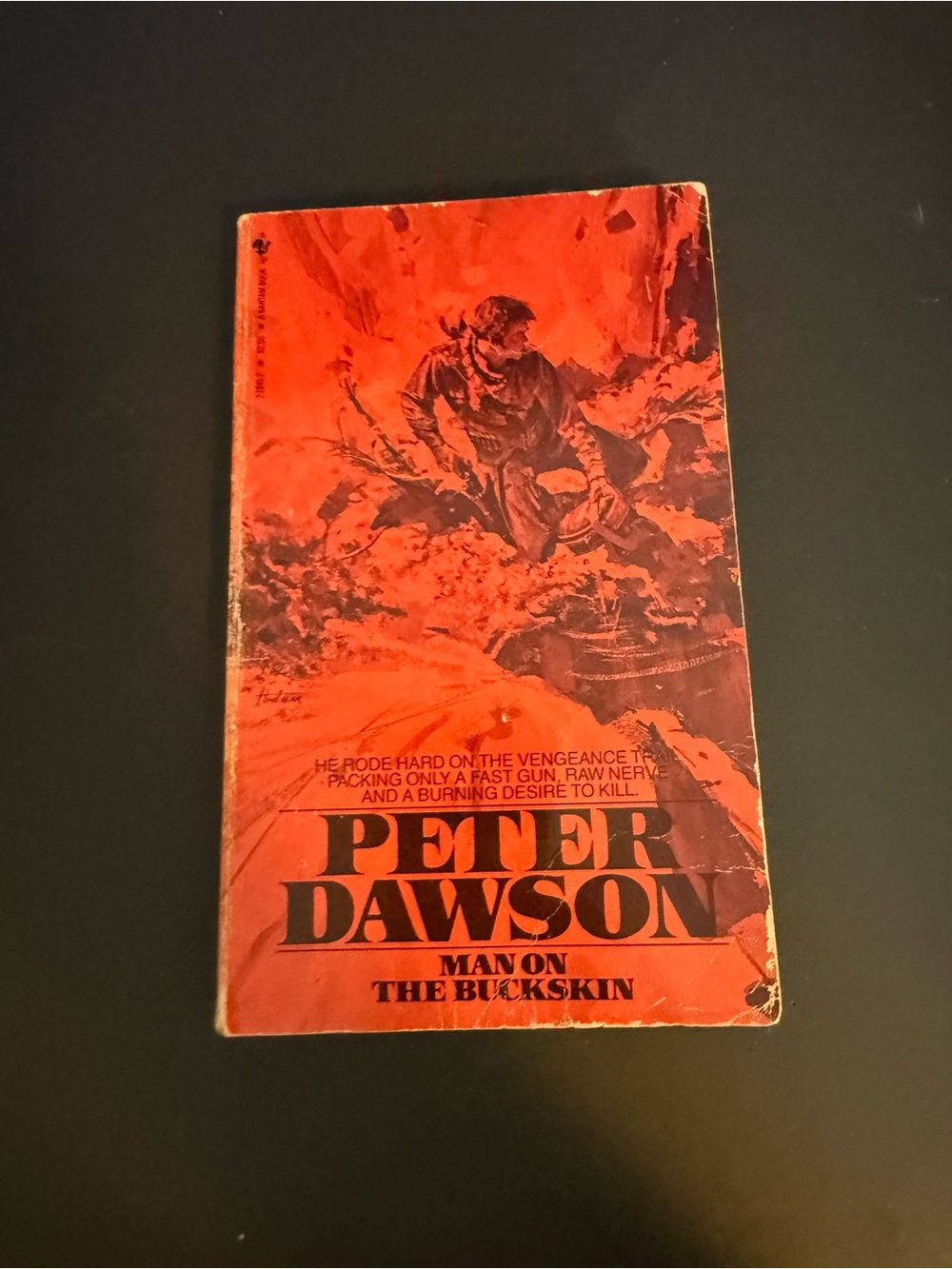 'Man on the Buckskin' Vintage-Style Red Paperback Cover